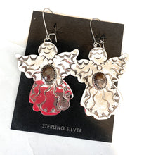 Load image into Gallery viewer, Navajo Jasper &amp; Sterling Silver Angel Dangle Earrings
