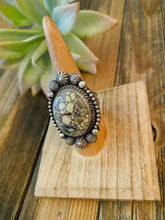 Load image into Gallery viewer, Navajo New Lander Turquoise &amp; Sterling Silver Ring Size 7