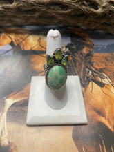 Load image into Gallery viewer, Handmade Variscite &amp; Peridot Adjustable Ring