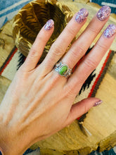 Load image into Gallery viewer, Navajo Sonoran Gold Turquoise &amp; Sterling Silver Ring Size 6