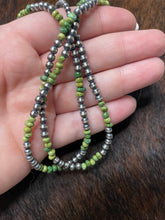 Load image into Gallery viewer, Navajo Royston Turquoise Sterling Silver Navajo Beaded Necklace 30Inches
