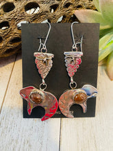 Load image into Gallery viewer, Navajo Wild Horse &amp; Sterling Silver Fetish Bear Dangle Earrings