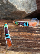 Load image into Gallery viewer, Turquoise Orange Spiny Half Hoop Stud Earrings