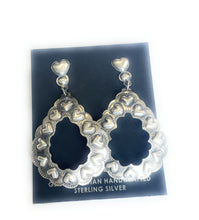 Load image into Gallery viewer, Navajo Sterling Silver Heart Dangle Earrings