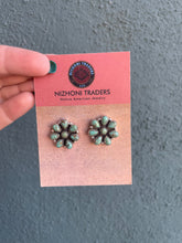 Load image into Gallery viewer, Handmade Sterling Silver And Turquoise Cluster Earrings more matrix