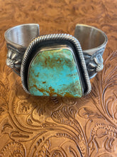 Load image into Gallery viewer, Navajo Royston Turquoise &amp; Sterling Silver Cuff Bracelet Chimney Butte