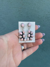 Load image into Gallery viewer, Navajo Queen Pink Conch Shell And Sterling Silver Lariat Necklace Earrings Set By Sheila Becenti