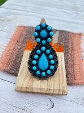 Load image into Gallery viewer, Navajo Sleeping Beauty Turquoise &amp; Sterling Silver Statement Ring Size 9.5