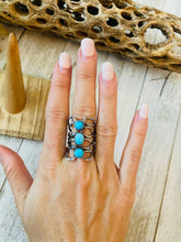 Load image into Gallery viewer, Beautiful Turquoise &amp; Sterling Silver Ring Size 6
