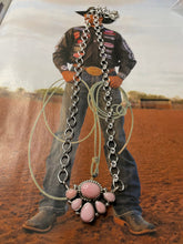 Load image into Gallery viewer, Navajo Queen Pink Conch Shell And Sterling Silver Necklace Signed Sheila
