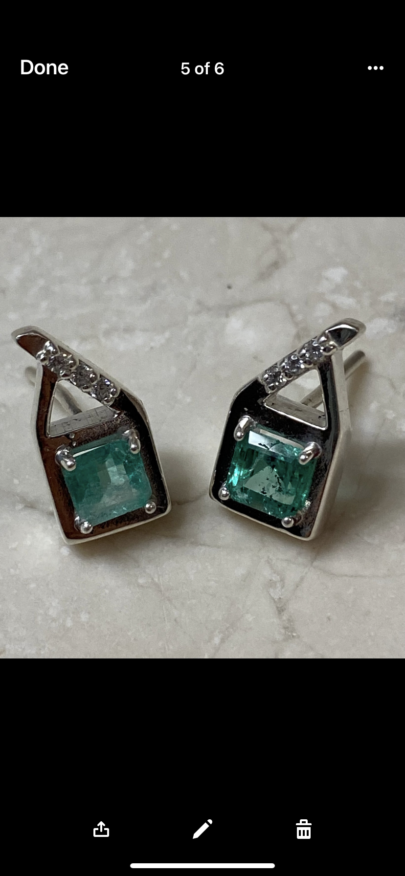 Colombian Emerald Earrings & Ring Set in Sterling Silver