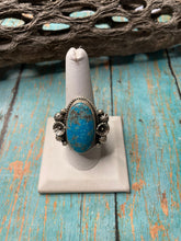 Load image into Gallery viewer, Old Pawn Navajo Sterling Silver &amp; Turquoise Ring Size 10