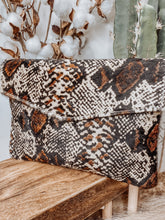 Load image into Gallery viewer, The Mila Clutch - Snake Hair On Hide