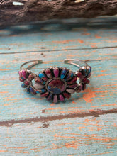 Load image into Gallery viewer, Navajo Purple Dream And Sterling Silver Cluster Bracelet Cuff