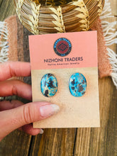 Load image into Gallery viewer, Navajo Sterling Silver &amp; Turquoise Stud Earrings