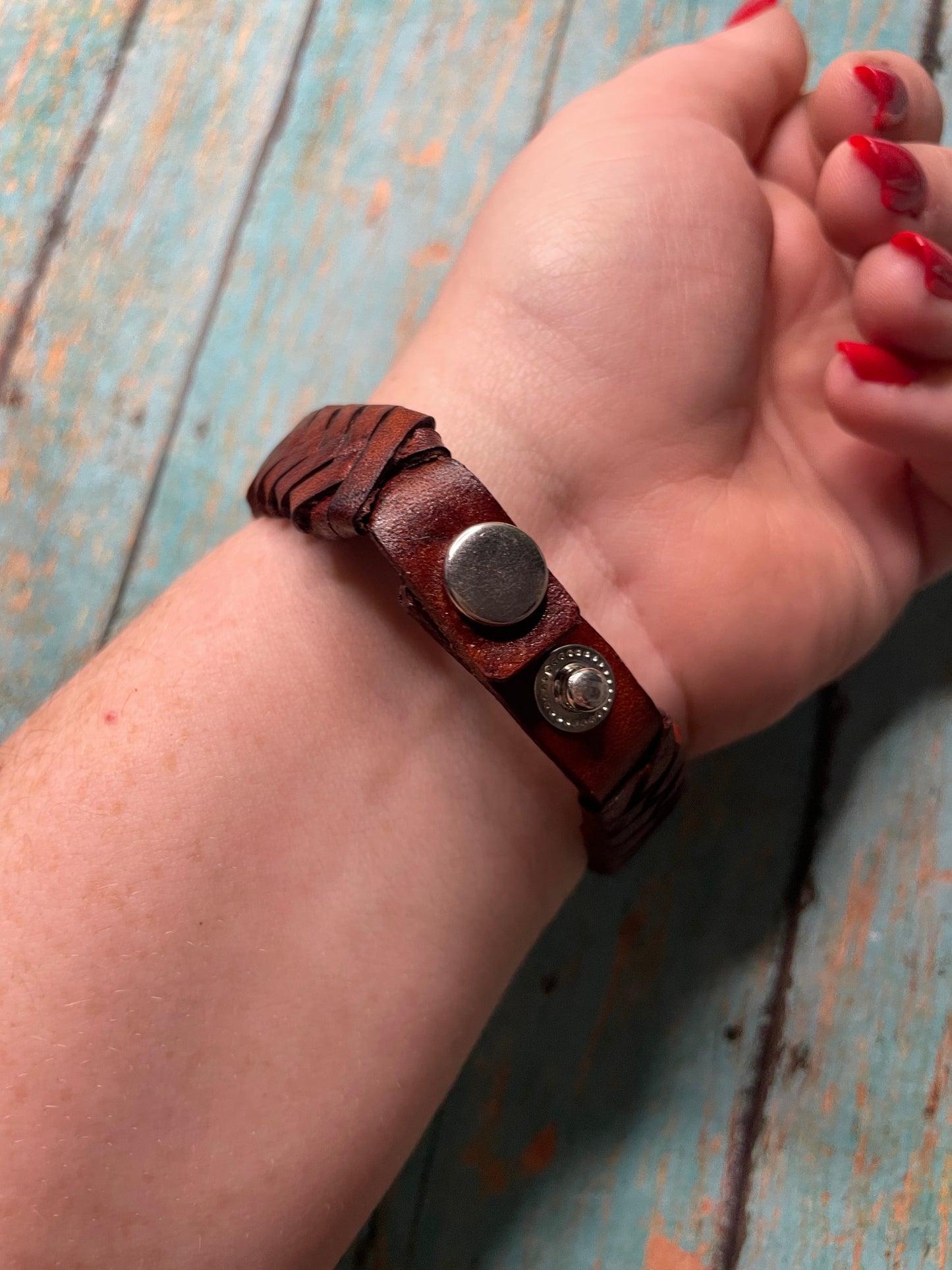 Handmade Brown Leather Bracelet