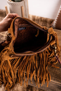 The Wild Feather Fringe Purse - Tan