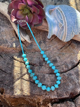 Load image into Gallery viewer, Navajo Sterling Silver Blue Turquoise Round Bead 16 Inch Necklace