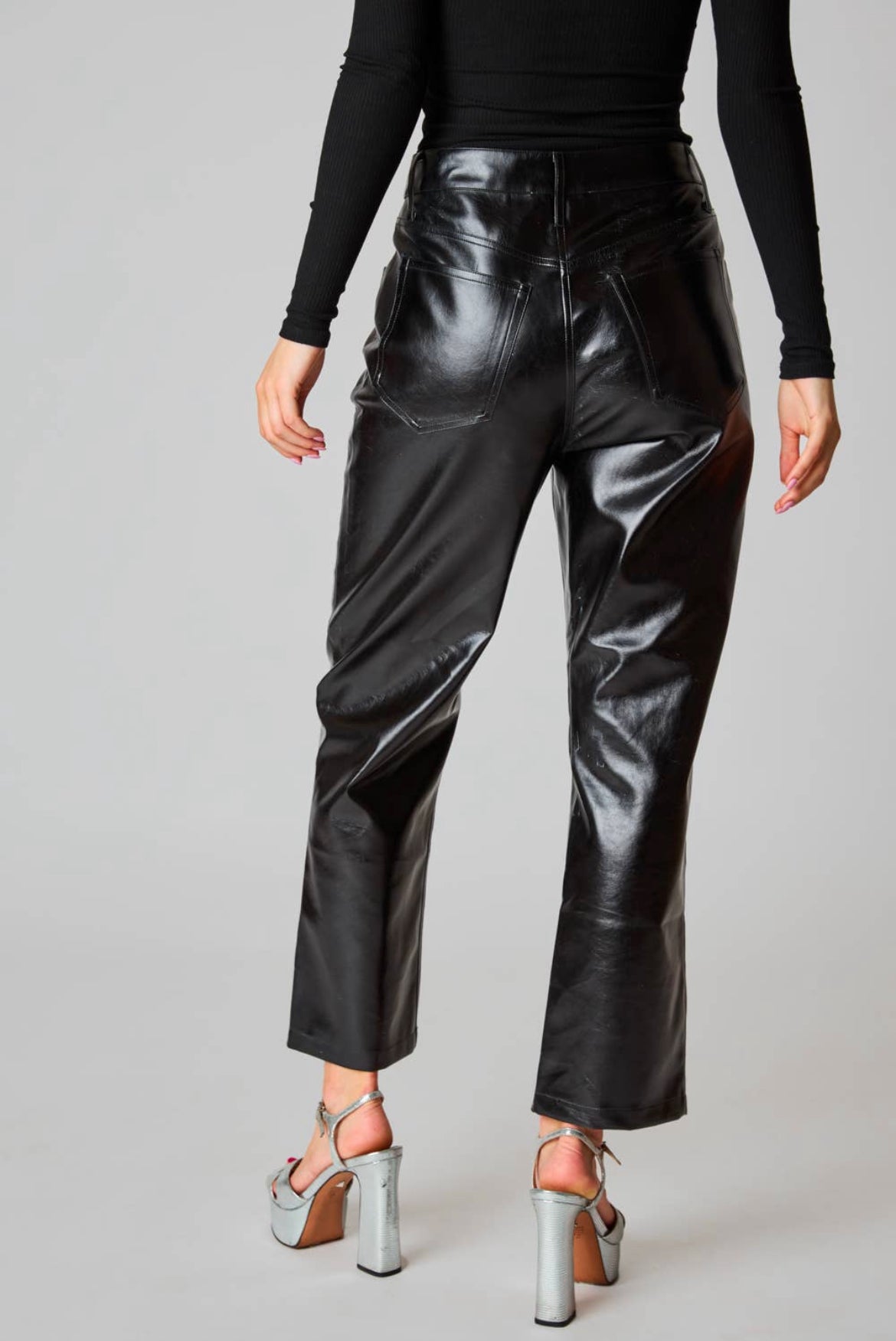 Metallic Black Pants