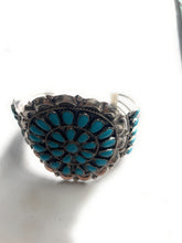 Load image into Gallery viewer, Navajo Sterling Silver &amp; Turquoise Statement Cuff Bracelet Signed