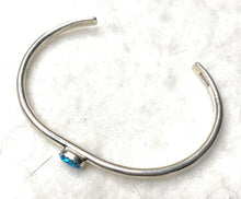 Load image into Gallery viewer, Navajo Sterling Silver &amp; Blue Opal Cuff Bracelet
