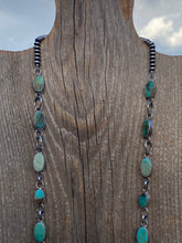 Load image into Gallery viewer, Navajo Sterling Silver &amp; Royston Turquoise Drop Necklace Signed