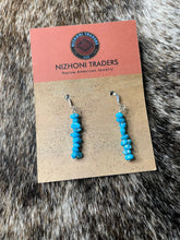 Load image into Gallery viewer, Navajo Sterling Silver &amp; Turquoise Beaded Dangle Earrings