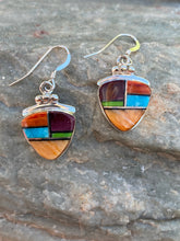 Load image into Gallery viewer, Turquoise, Orange Spiny Berry Dangle Earrings