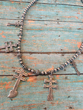 Load image into Gallery viewer, Navajo Sterling Silver Dragonfly Cross Necklace 24inches