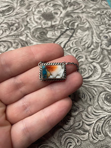 Navajo Sterling Silver Spice Bar Necklace Signed & Stamped