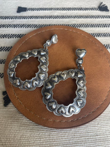Navajo Sterling Silver Heart Dangle Earrings