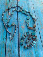 Load image into Gallery viewer, Navajo Sterling Silver &amp; Royston Turquoise Drop Necklace Signed