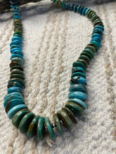 Load image into Gallery viewer, Navajo Turquoise And Sterling Silver Beaded Necklace 32inches
