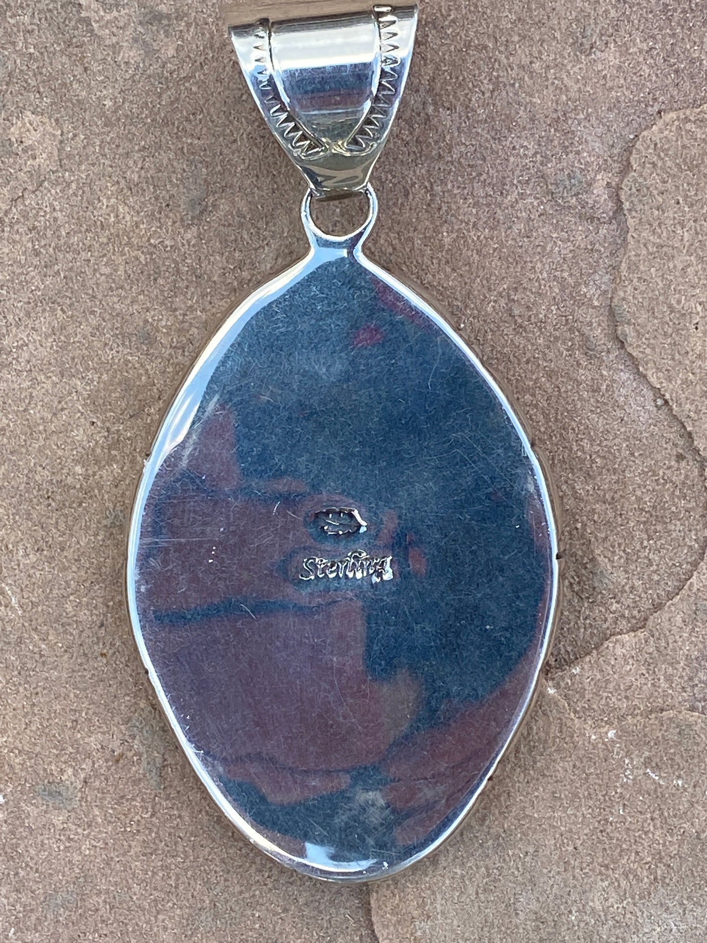 Navajo Sterling Royston Turquoise Pendant 3”