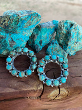Load image into Gallery viewer, Circle Handmade Royston Turquoise Post Earrings