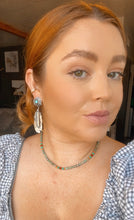 Load image into Gallery viewer, Navajo Sterling Silver Turquoise Feather Dangle Earrings