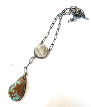 Load image into Gallery viewer, Navajo Number 8 Turquoise And Sterling Silver Liberty Necklace Signed