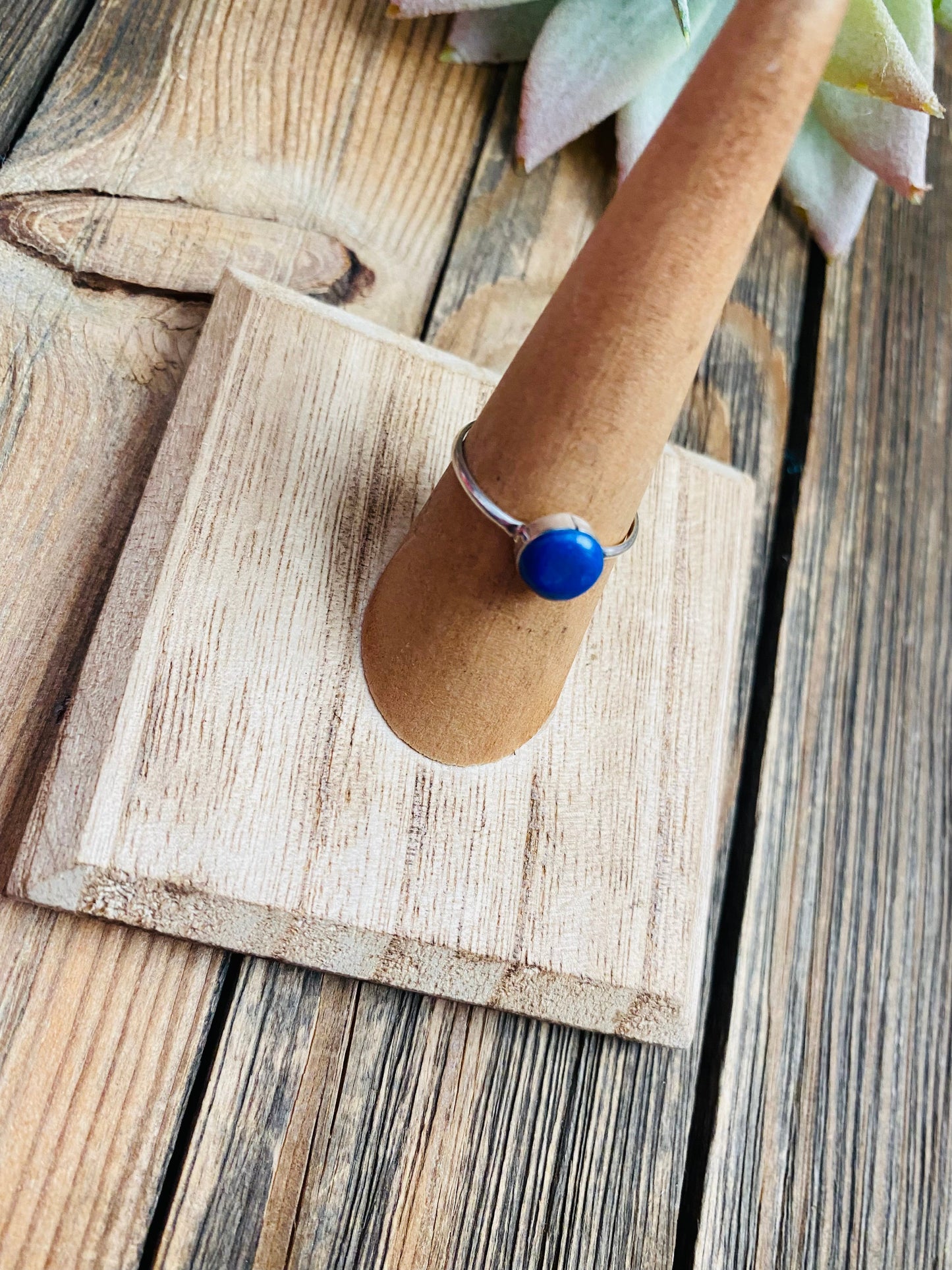 Navajo Denim Lapis & Sterling Silver Ring