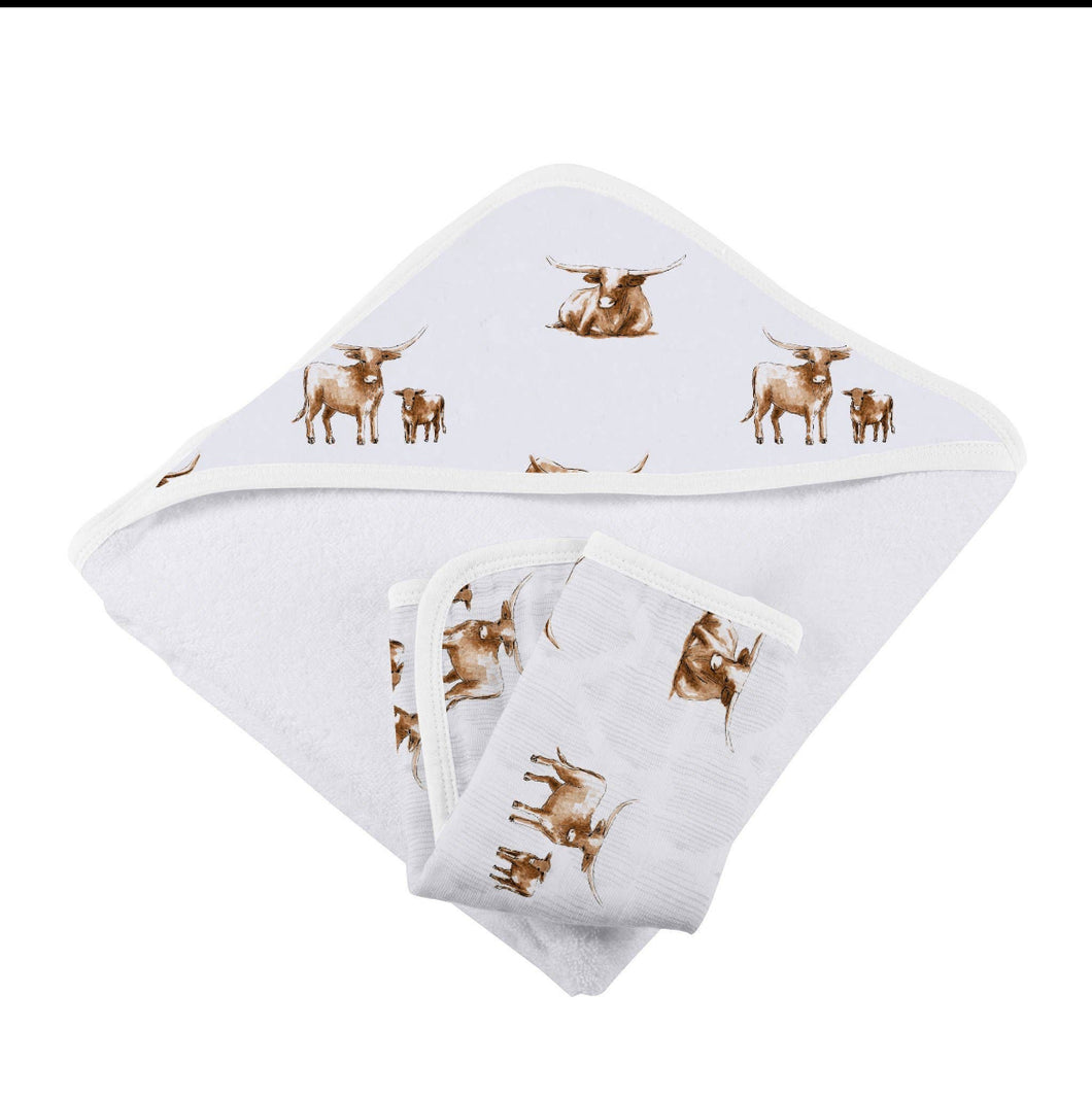 Longhorn Hooded Towel Set