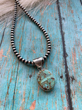 Load image into Gallery viewer, Navajo Number 8 Turquoise Inlay &amp; Sterling Silver Pendant Signed