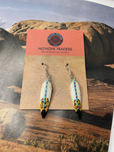 Load image into Gallery viewer, Feather Turquoise Sterling Silver Dangle Earrings