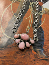 Load image into Gallery viewer, Navajo Queen Pink Conch Shell And Sterling Silver Necklace Signed Sheila