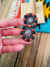 Load image into Gallery viewer, Handmade Sterling Silver &amp; Multi Stone Cluster Adjustable Ring
