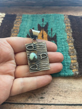 Load image into Gallery viewer, Navajo Golden Hills Turquoise &amp; Tufa Cast Bear Paw Pendant Signed