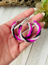 Load image into Gallery viewer, Navajo Handmade Beaded Hoop Earrings