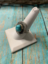 Load image into Gallery viewer, Old Pawn Navajo Sterling Silver &amp; Turquoise Ring Size 9