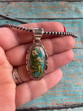 Load image into Gallery viewer, Navajo Sterling Silver &amp; Turquoise Pendant