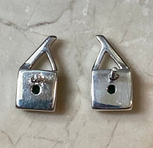 Colombian Emerald Earrings in Sterling Silver