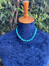 Load image into Gallery viewer, Navajo Sterling Silver Blue Turquoise Round Bead 16 Inch Necklace