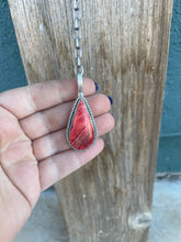 Load image into Gallery viewer, Navajo Handmade Red Spiny And Sterling Silver Necklace By Emer Thompson